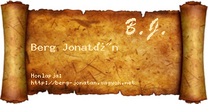 Berg Jonatán névjegykártya